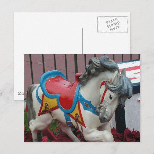 Karussellpferd Postkarte (Vorne/Hinten)