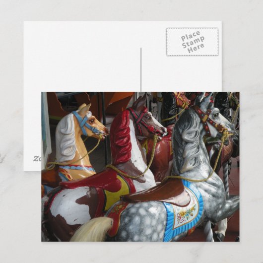 Karussellpferd Postkarte (Vorne/Hinten)