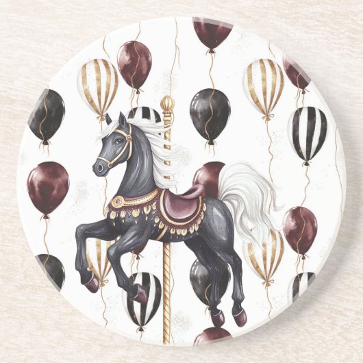 Karussellpferd Zirkusballons Getränkeuntersetzer (Vorne)