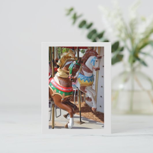 Karussellpferde Postkarte (Stehend Vorderseite)