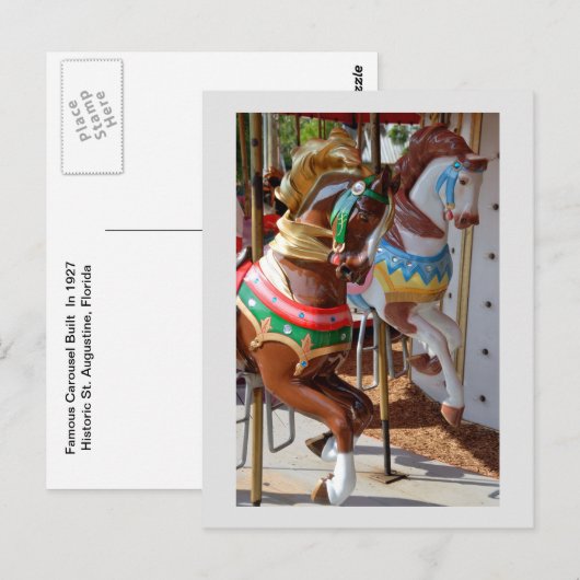 Karussellpferde Postkarte (Vorne/Hinten)