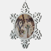 Karussellpferde Schneeflocken Zinn-Ornament (Rechts)