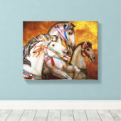 Karusselpferde auf gestreckter Leinwand (Insitu (Holzboden))