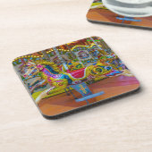 Karusselpferde aus hartem Kunststoff Untersetzer (Linke Seite)