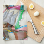 Karusselpferde Geschirrtuch (Viertel Falte)