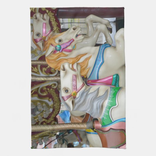 Karusselpferde Geschirrtuch (Vertikal)