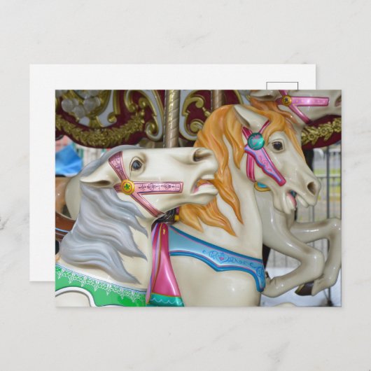 Karusselpferde Postkarte (Vorne/Hinten)