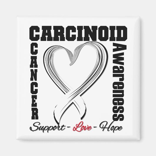 Karzinoid Cancer Awareness Herz Band Magnet (Vorne)