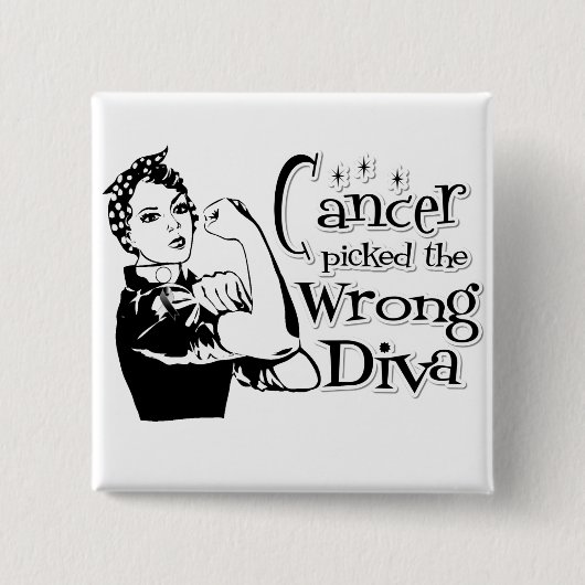 Karzinoid Cancer hat die falsche Diva gefunden Button (Vorderseite)