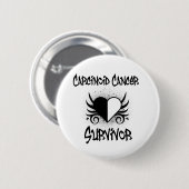 Karzinoid Krebs ÜBERLEBEN Herztattoo Button (Vorne & Hinten)