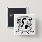 Karzinoid Tumor Survivor Butterfly Stärke Button (Vorne & Hinten)