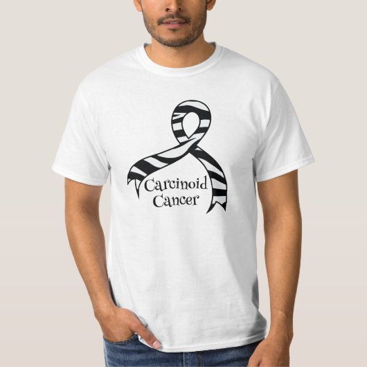 Karzinoider Krebszebra-Bewusstseins-Band-T - Shirt (Vorderseite)