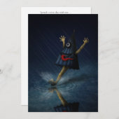 Kasa Obake Japanischer Regenschirm Ghost Rainy Day Einladung (Vorne/Hinten)