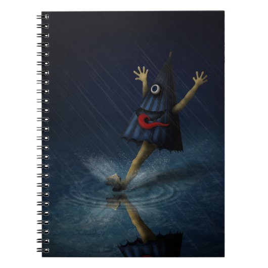 Kasa Obake Splashing in Puddles Rainy Days Notizblock (Vorderseite)