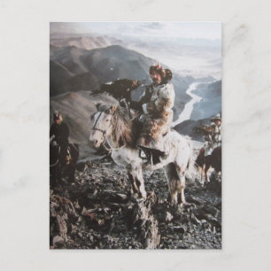 Kasachen von der Mongolei- Postkarte
