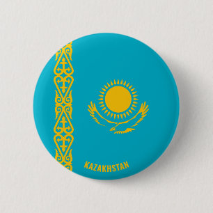 Kasachische Flagge Charmante Patriotische Button