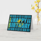 Kasachische Flagge Geburtskarte Karte (Gelbe Blume)