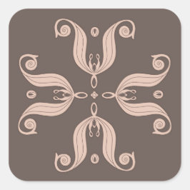 Kasachische Tullipenmuster Quadratischer Aufkleber