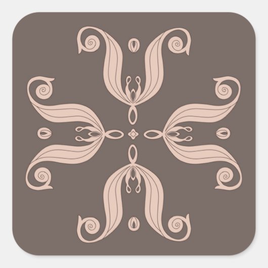 Kasachische Tullipenmuster Quadratischer Aufkleber (Vorderseite)