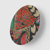 Kasachisches Muster Runde Wanduhr (Winkel)