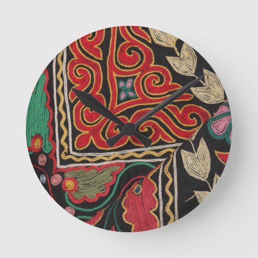 Kasachisches Muster Runde Wanduhr (Vorderseite)