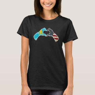 Kasachstan Amerikanische USA-Flagge - USA Kasachst T-Shirt