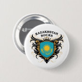 Kasachstan-Felsen Button (Vorne & Hinten)