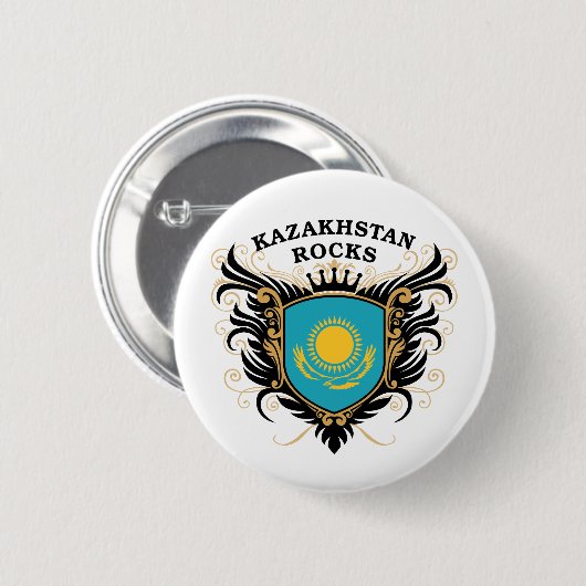 Kasachstan-Felsen Button (Vorne & Hinten)