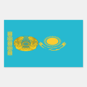 Kasachstan Flag & NationalEmblem, Kasachstan Rechteckiger Aufkleber