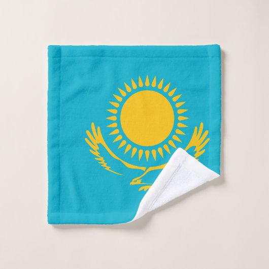 Kasachstan-Flagge Badhandtuch Set (Waschlappen)