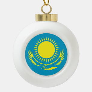 Kasachstan-Flagge Keramik Kugel-Ornament