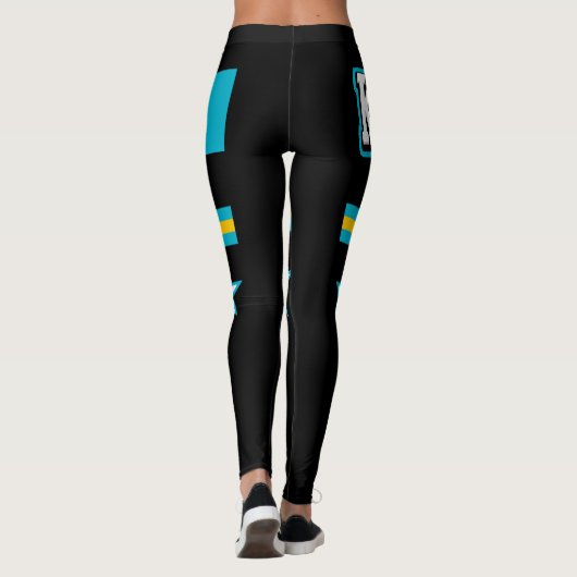 Kasachstan-Flagge Leggings (Rückseite)