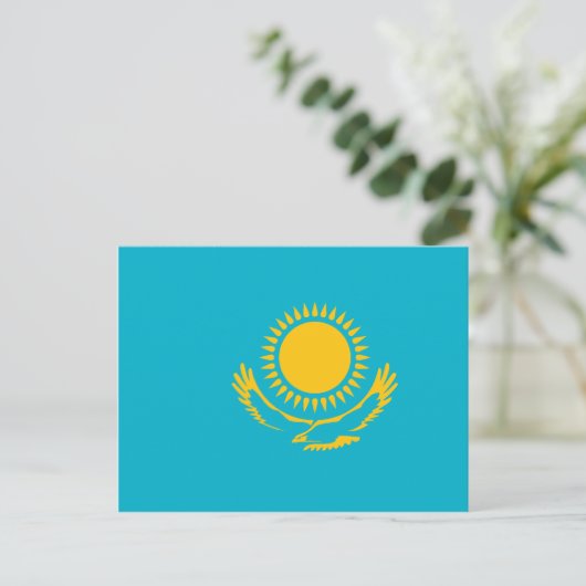 Kasachstan, Flagge Postkarte (Stehend Vorderseite)