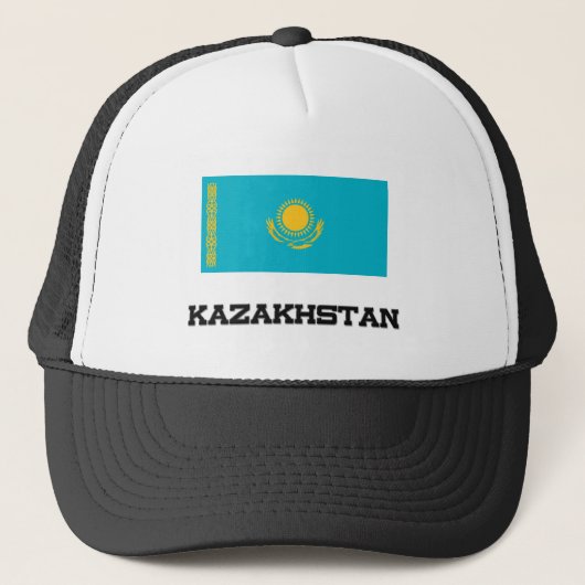 Kasachstan-Flagge Truckerkappe (Vorderseite)