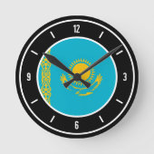 Kasachstan-FlaggenElegant Runde Wanduhr (Vorderseite)