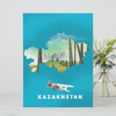 Kasachstan Karte (Stehend Vorderseite)