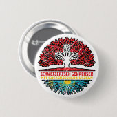 Kasachstan Kasachisch Schweizer Schweiz Baum Button (Vorne & Hinten)
