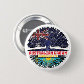Kasachstan Kasachstan Australien Tree Roots Button (Vorne & Hinten)