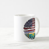 Kasachstan Kasachstan USA Tree Roots Flag Kaffeetasse (VorderseiteRechts)