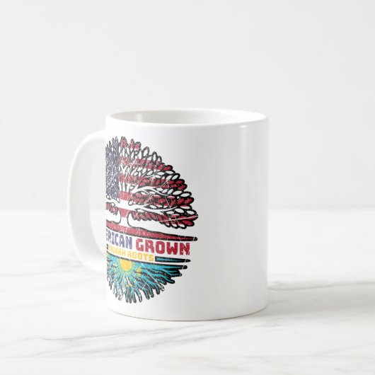 Kasachstan Kasachstan USA Tree Roots Flag Kaffeetasse (Vorderseite Links)