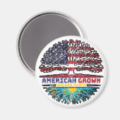 Kasachstan Kasachstan USA Tree Roots Flag Magnet (Vorderseite/Rückseite)