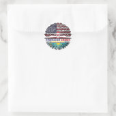Kasachstan Kasachstan USA Tree Roots Flag Runder Aufkleber (Tasche)