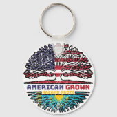 Kasachstan Kasachstan USA Tree Roots Flag Schlüsselanhänger (Rückseite)