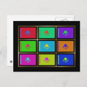 Kasachstan Multihue-Flaggen Postkarte (Vorne/Hinten)