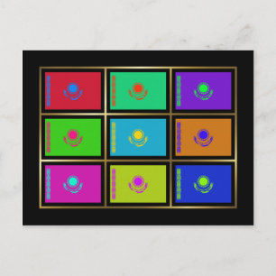 Kasachstan Multihue-Flaggen Postkarte