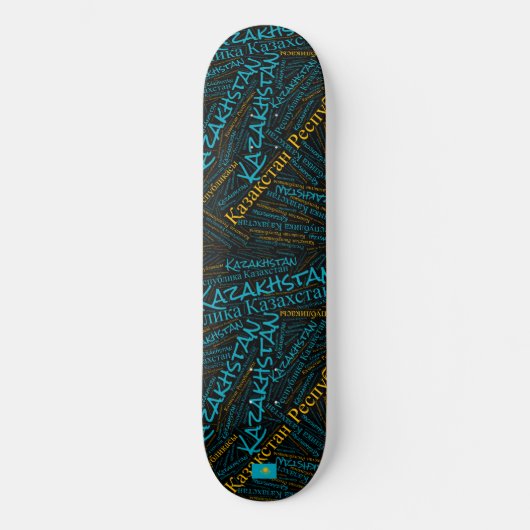 Kasachstan Nationalstolz Wordcloud Skateboard (Vorderseite)