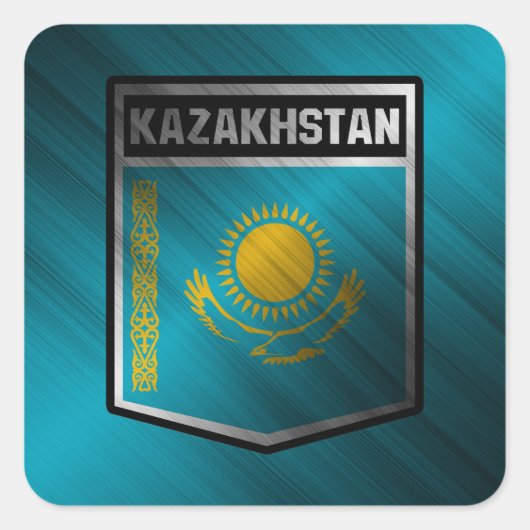 Kasachstan Quadratischer Aufkleber (Vorderseite)