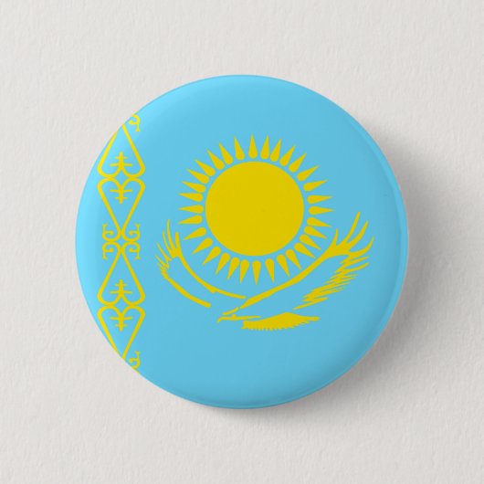 Kasachstan-Qualitäts-Flagge Button (Vorderseite)