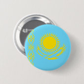 Kasachstan-Qualitäts-Flagge Button (Vorne & Hinten)