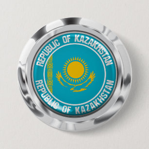 Kasachstan Runde Emblem Button